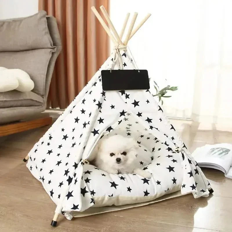 Luxury Washable Pet Teepee Tent: Cozy Dog & Cat Bed with Cushion