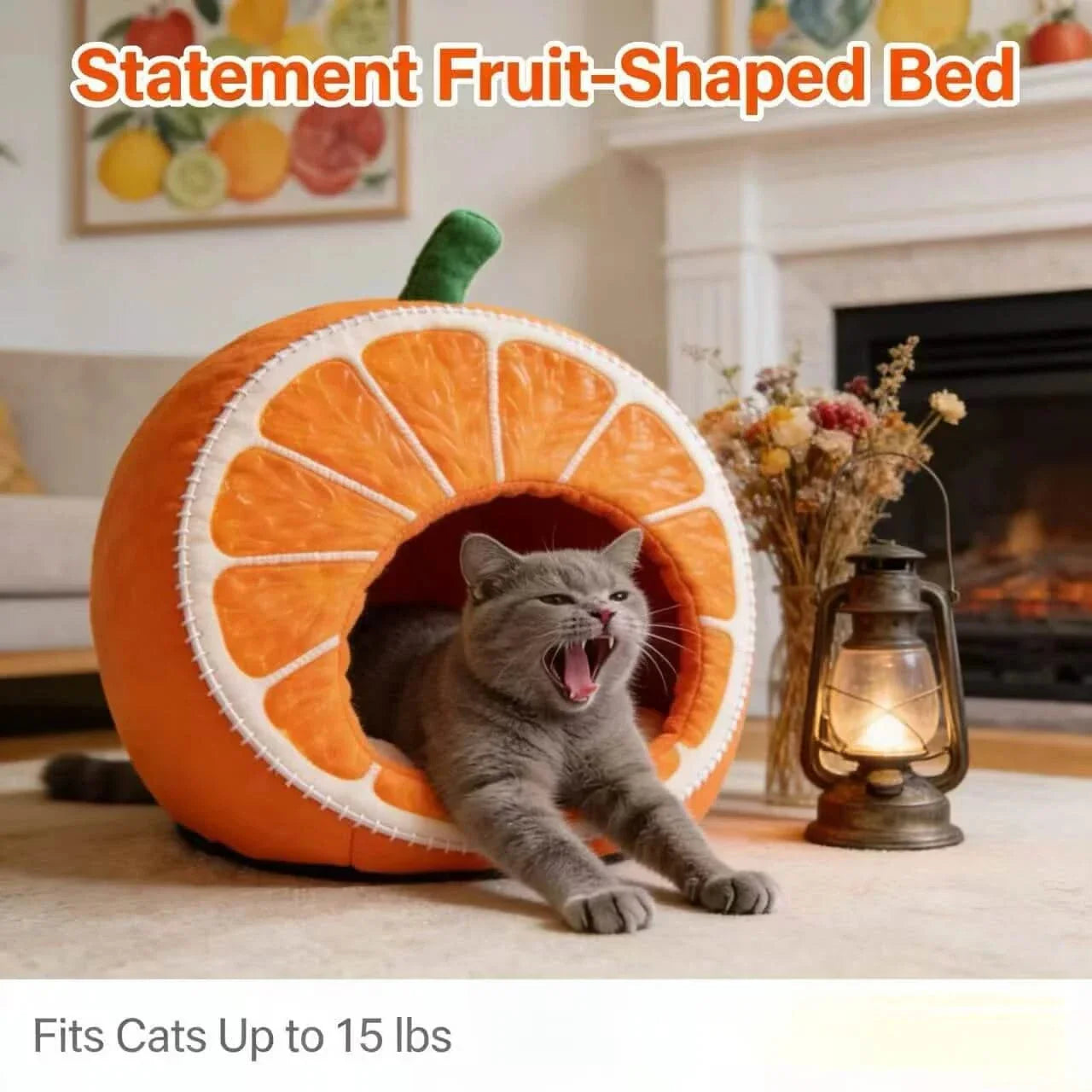 Fun Pet Bed,  Soft Plush, Yellow, Playful Lounger, All-Season Comfort