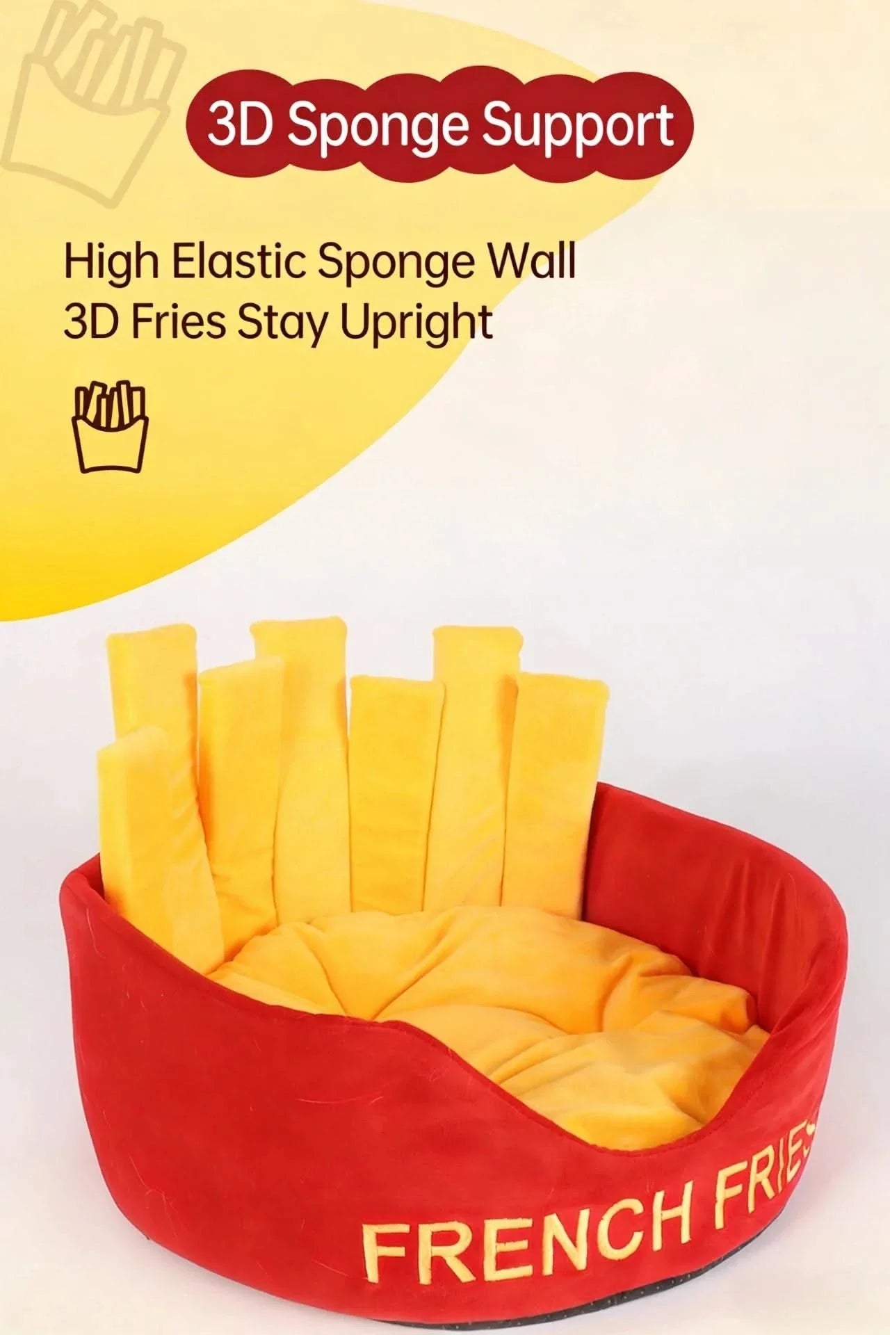  Fun Pet Bed for Cats, Burger Shape, Soft Fabric,  Food Themed, All-Season