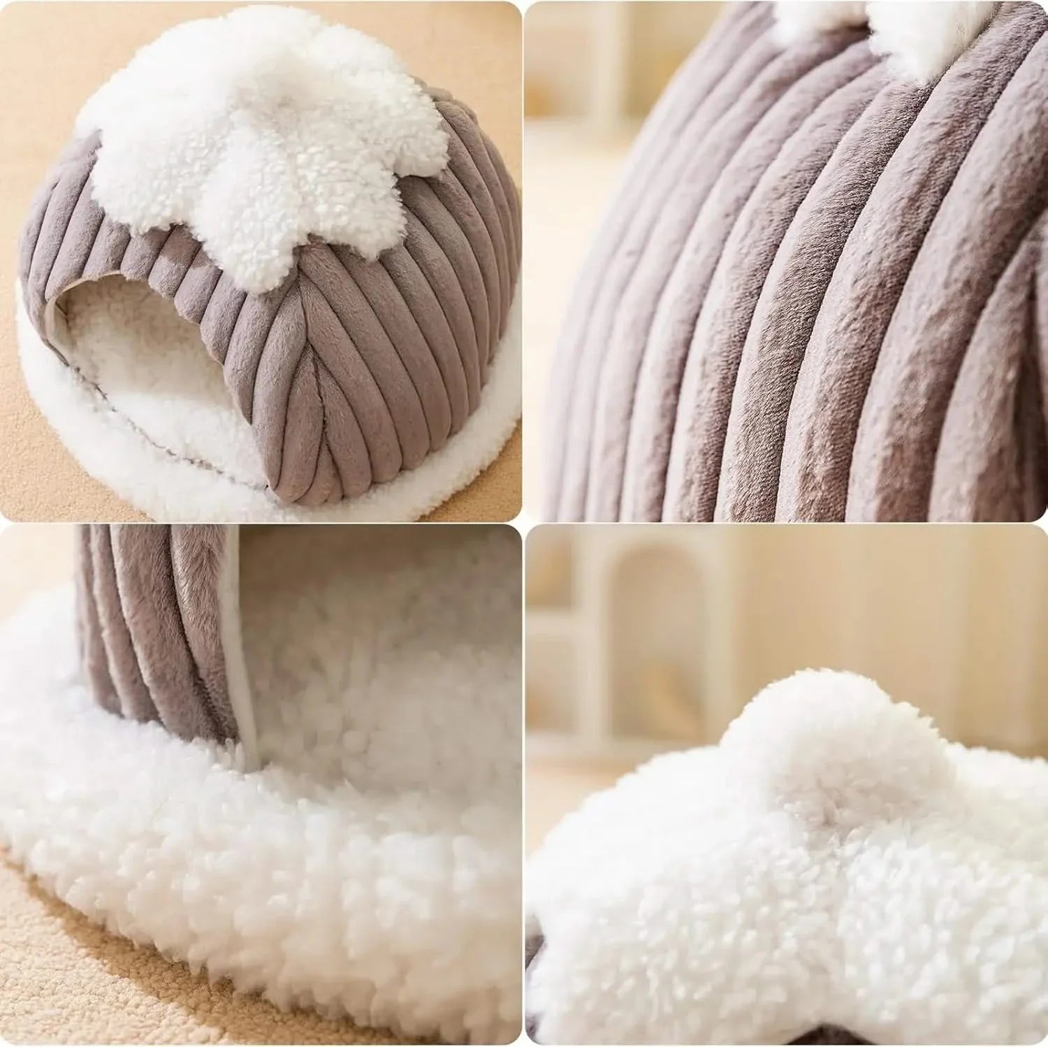 Pumpkin Cat Cave Bed: Cozy Indoor Hideaway, Soft Memory Foam, Washable Non-Slip