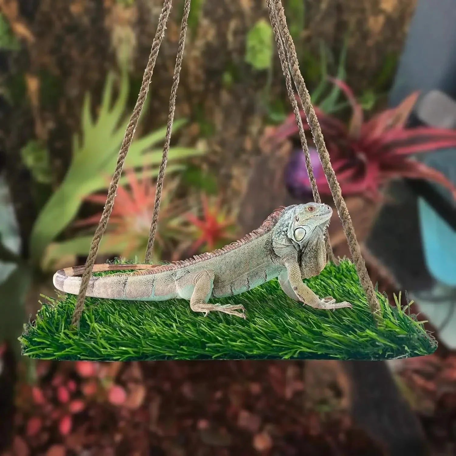 FlidRunest Large Green Soft Hammock for Bearded Dragons, Lizards & Reptiles