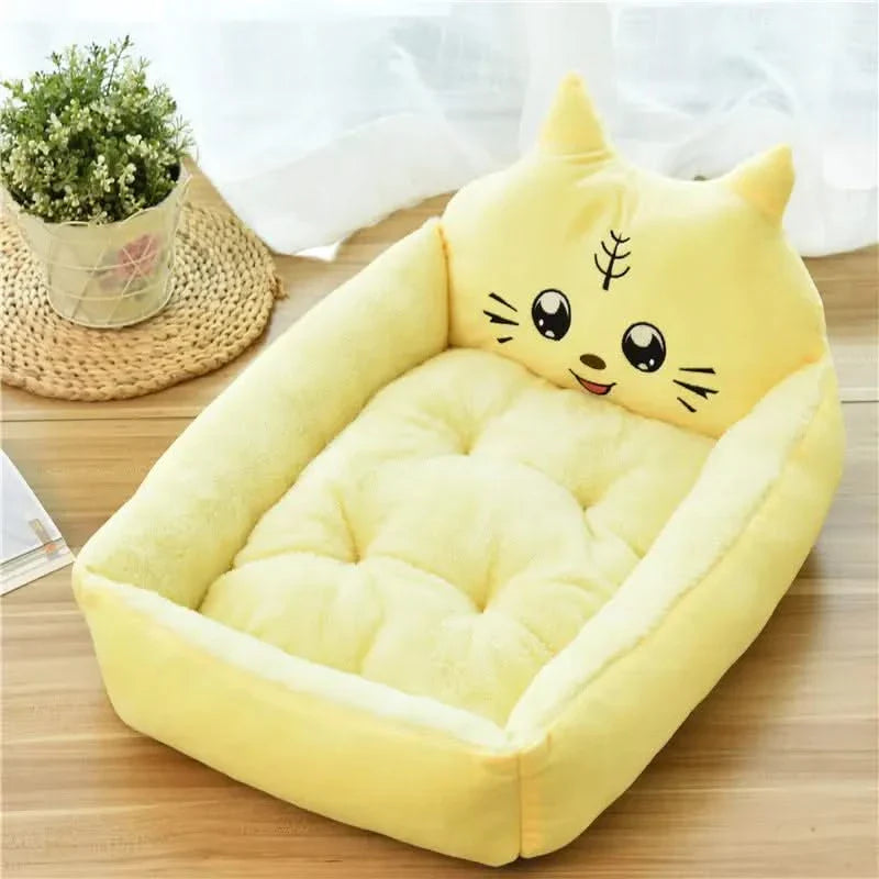 Cozy Animal Shape Plush Dog Bed - Warm, Anti-Stress Kennel Sofa