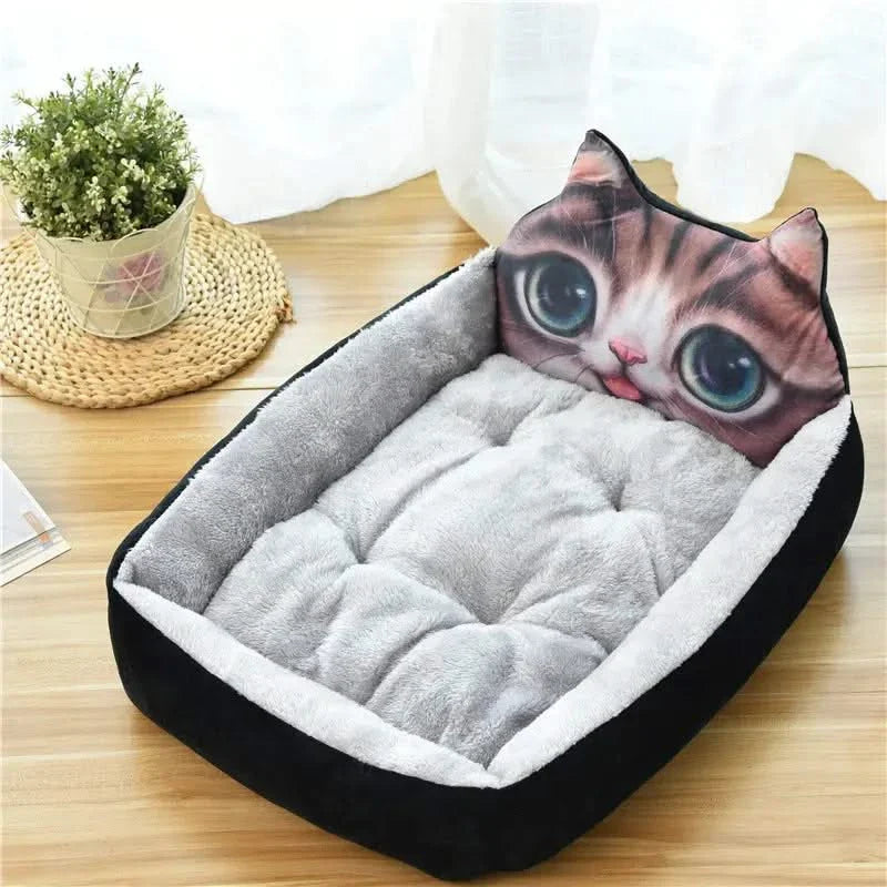 Cozy Animal Shape Plush Dog Bed - Warm, Anti-Stress Kennel Sofa