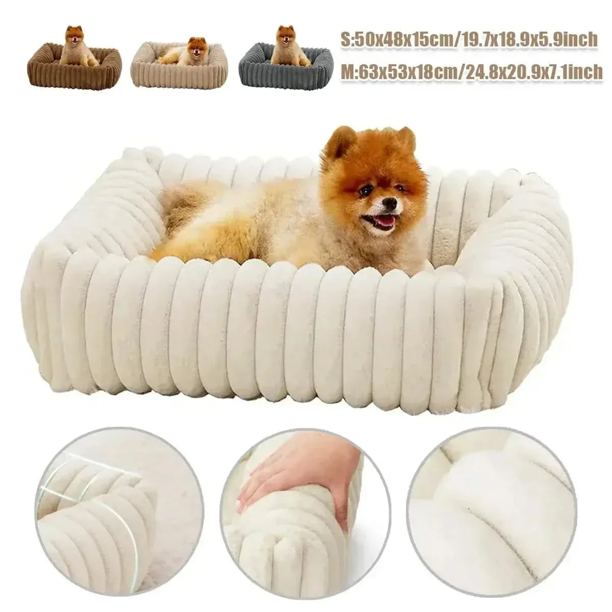 Plush Winter Warm Pet Bed Sofa - Washable, Non-Slip Design