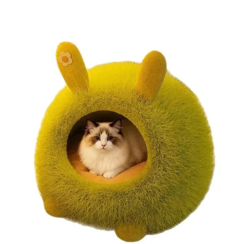 Cozy Winter Pet Igloo Bed for Cats & Small Dogs - Warm Anti-Anxiety