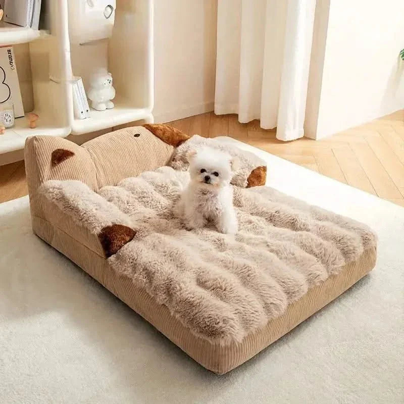 Supreme Comfort Fluffy Dog Bed Sofa Cushion for All Pet Breeds